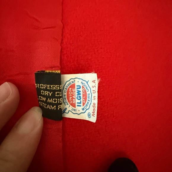 Rothschild Girls Red Wool Coat with Black Accents - Picture 4 of 5